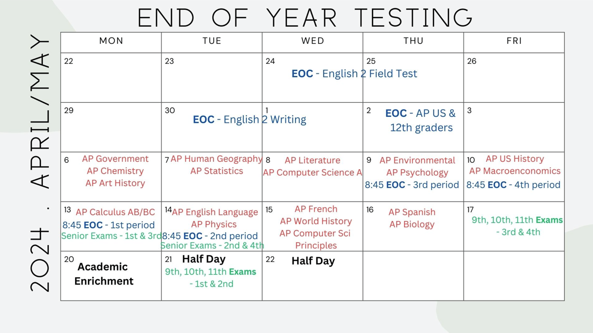 Exam Schedule 2024